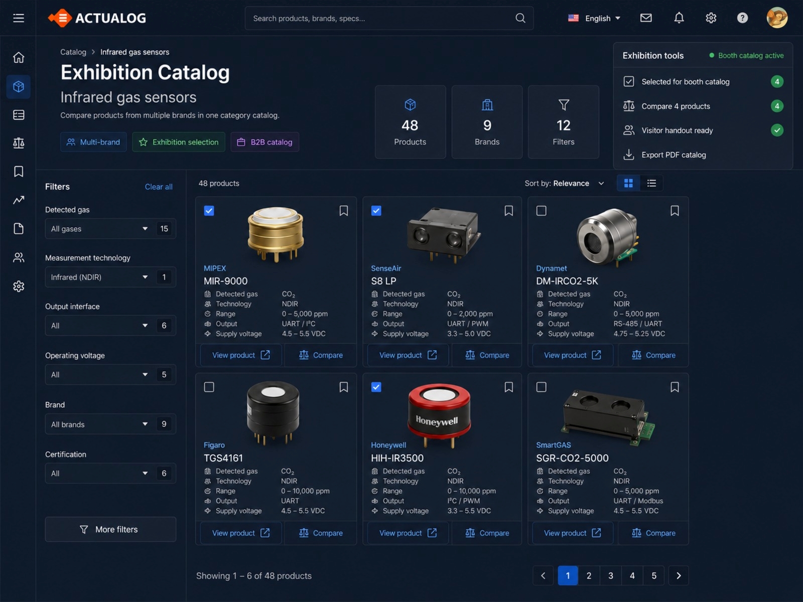 Actualog online catalogs interface